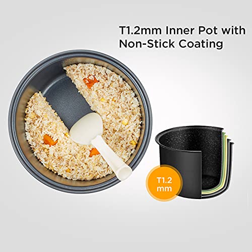 COMFEE' Rice Cooker 10 cup Uncooked/20 cup Cooked , Rice Maker, Steamer, Saute, Steamer and Warmer, 5.2 QT Large Capacity, Brown Rice, Quinoa and Oatmeal, 8 One-Touch Programs