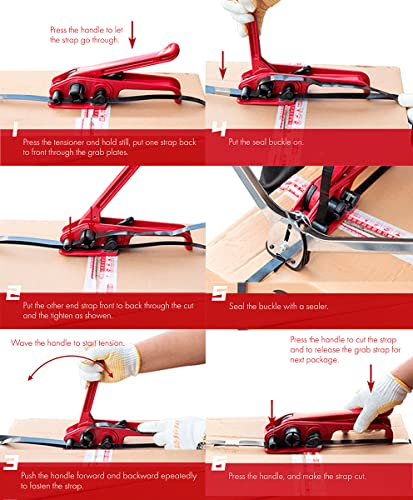 poly strapping tensioner amp cutter manual banding tools windlass for 1234 -3434 width polyester polyproplyn strap
