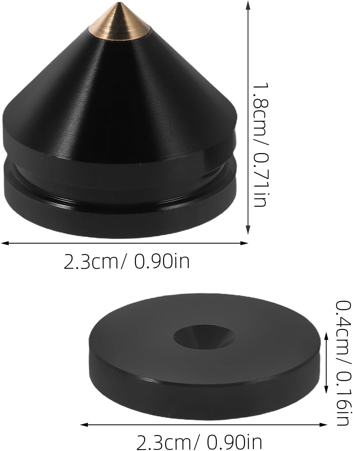 Alipis 4 Sets Shockproof Speaker Foot Spikes with Isolation Pads for Home Audio Equipment Black Anti-Vibration Speaker Feet for Amplifiers CD Players Turntables