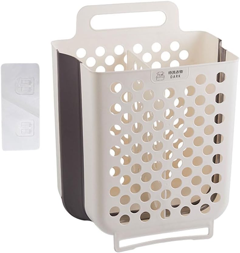 Amosfun Foldable Laundry Basket Space Saving Hamper Wall Mount Laundry Basket Kitchen Onion Potato Storage Basket 14 x 11 Inch