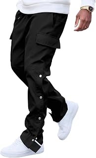 Men's Cargo Pants Workout Joggers Lightweight Sweatpants Hiking Drawstring Tactical Pants with Multi Pockets