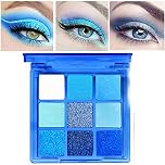 Blue Eyeshadow Palette, Glitter Eye shadow Makeup,Navy Roya Blue Glitter Eyeshadow Shiny Sparkle Shimmer Waterproof Pallete Make Up