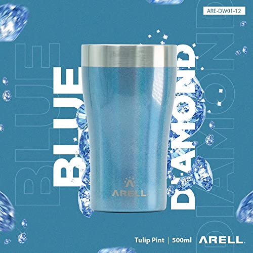 COPO TÉRMICO DE CERVEJA ARELL COM ISOLAMENTO VÁCUO TULIP 500ML BLUE DIAMOND