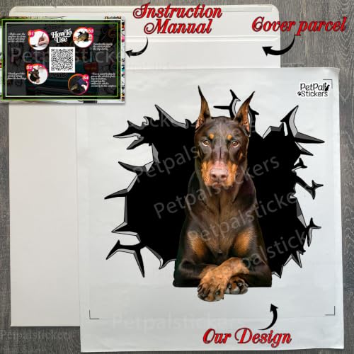 Image of Vinyl Dog Stickers - Car Decals for Women, Dog Lover Gift (Doberman Stickers)