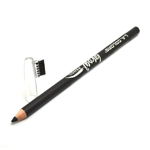 L.A. Colors Pick 1 On Point - Lápiz mate para cejas y cejas + bolsa con cremallera gratis (CBP398 negro suave)