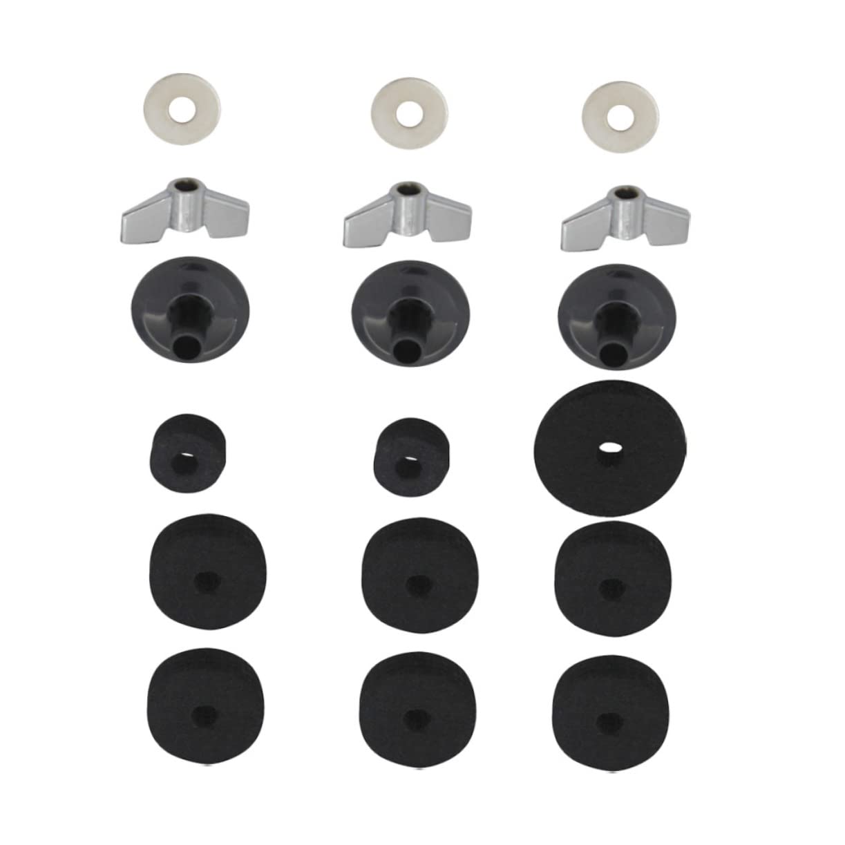 TOYANDONA 54piezas Accesorios De Batería De Percusión Almohadillas De Platillo Arandelas Tubos y Base Para Soportes De Platillos
