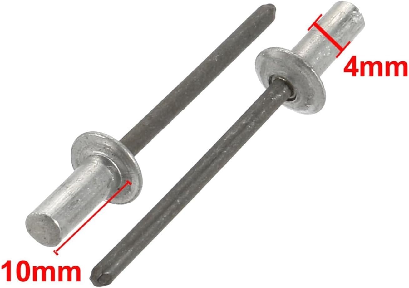 Remache ciego, Remache ciego de aluminio, cabeza redonda tipo cúpula, extremo cerrado, 4mm x 8-16mm(10mm)