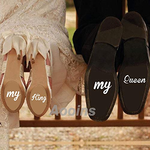 Gadgets WRAP 2 Pcs/Set My King My Queen Art Decals Funny Bride Groom Vinyl Art Stickers Gifts for Wedding Accessories Shoes Decoration