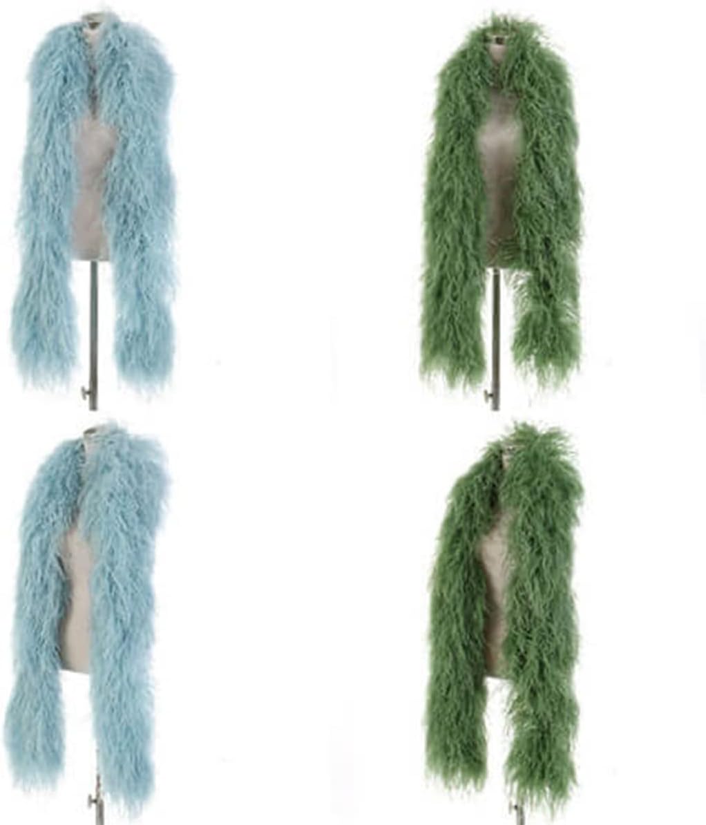 jweemax 1 Meter Natural Ostrich Feather Boa, Decorative Ostrich Feather Boa for Dancing, Wedding, Party