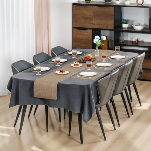 Myir JUN Placemats Set of 6, Dual Sided Faux Leather Place Mats for Indoor Outdoor Dining Tables, Heat-Resistant Non-Slip Washable Wipeable Table Mats (Gray Beige, Set of 6) by Myir JUN - Image 8