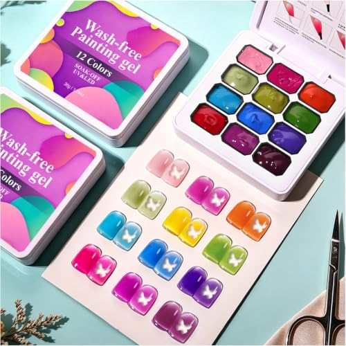 Accesorios de arte de uñas para salón o decoración del hogar con paleta malgel de 12 colores 7