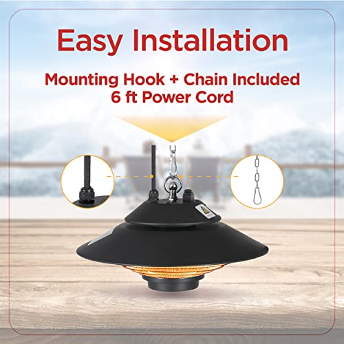 Black+Decker BHOC05 Patio Electric Heater For Ceiling, Heater For Outside With Remote Control thumb #5