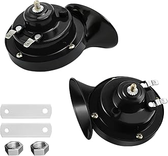 Super Loud Train Horns, Car Waterproof Durable Air Electric Snail Horn, 12V Raging Sound Air Horns Replacement Kit, Automotive Accessories Universal for Car, Motorcycle, Truck, Bike, Boat (Black)