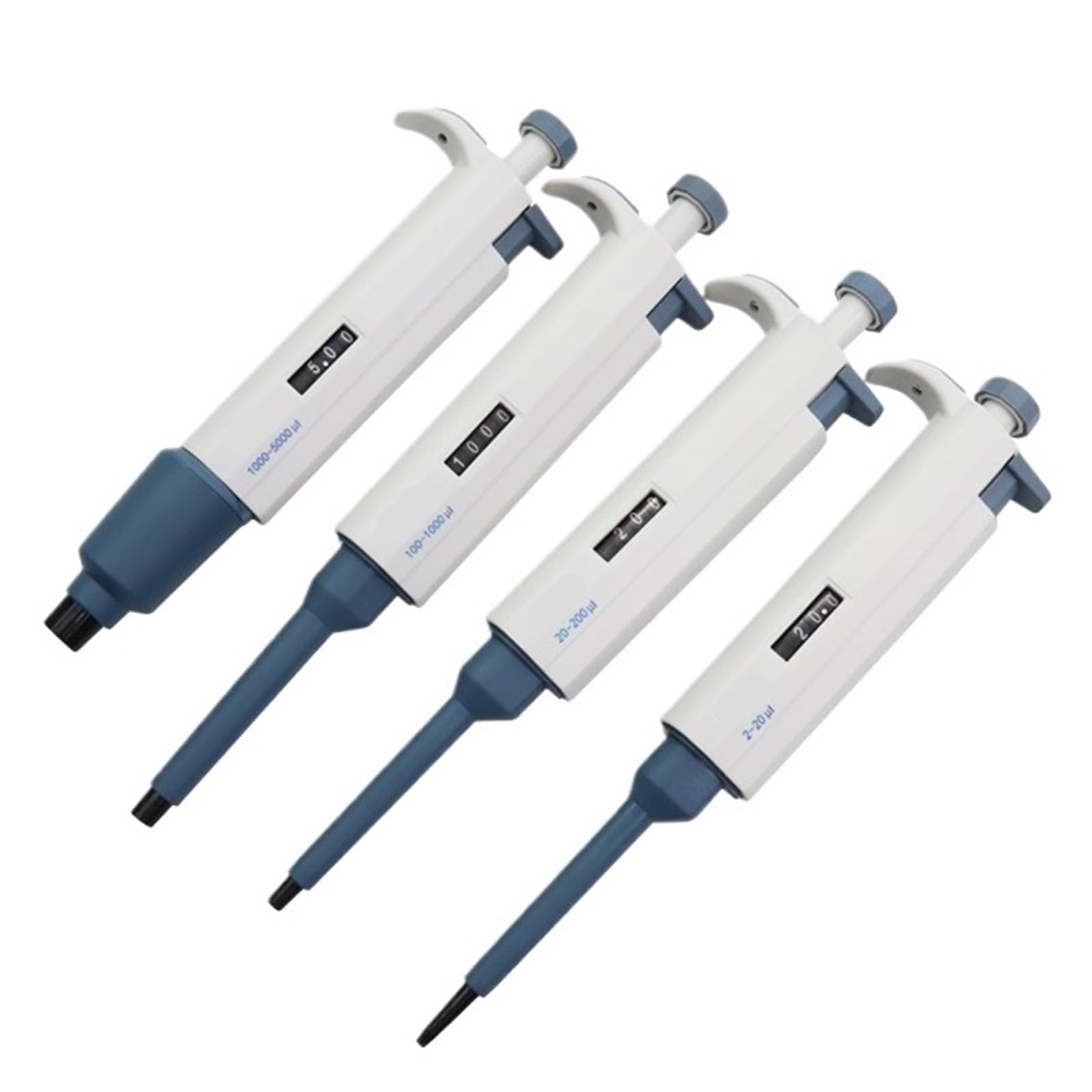 Pipette 5 Stück Laborpipette 0,1–10 Ml Einkanal-manuell Einstellbare Digitale Mikropipetten-Ausrüstung für Labor(10-100ul)