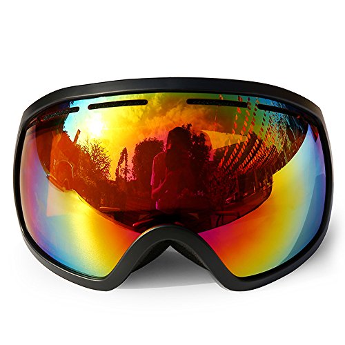 DECDEAL Esqui de inverno Goggle UV400 Proteção Dual Lens Snowboard Goggles OTG Esférico Anti-neblina