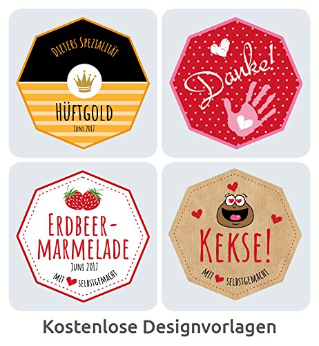 Avery Zweckform 5083 Bottle Labels (3 Mm Octagonal A4 120 Labels, Removable, 61 X 60 Cm) 10 White #TOP6