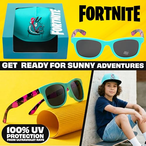 Image of Spongebob | Minecraft | Fortnite | Super Mario | Kids Baseball Cap & Sunglasses with UV Protection, Gifts for Boys