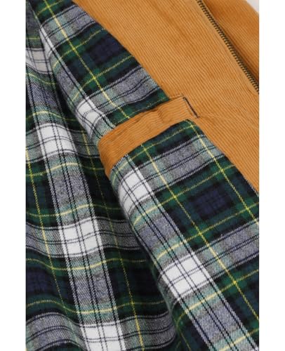 Image of ZENTHACE Men's Corduroy Jacket with Full Flannel Lined,Zip Up Casual Vintage Outerwear Coat,100% Cotton