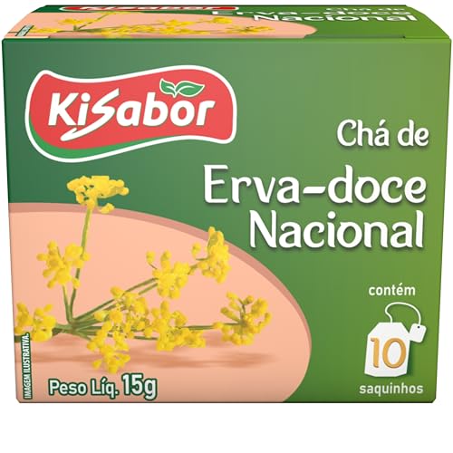 Kisabor, Chá de Erva Doce, Para infusão, 15 Gramas com 10 Saquinhos