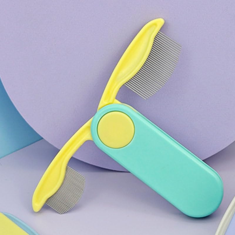 2pcs Foldable Mini Pet Grooming Combs, Fine Straight Row Tooth Face Tools, Portable Travel Fur Removers for Feline and Canine Facial Residue Clearing image 5