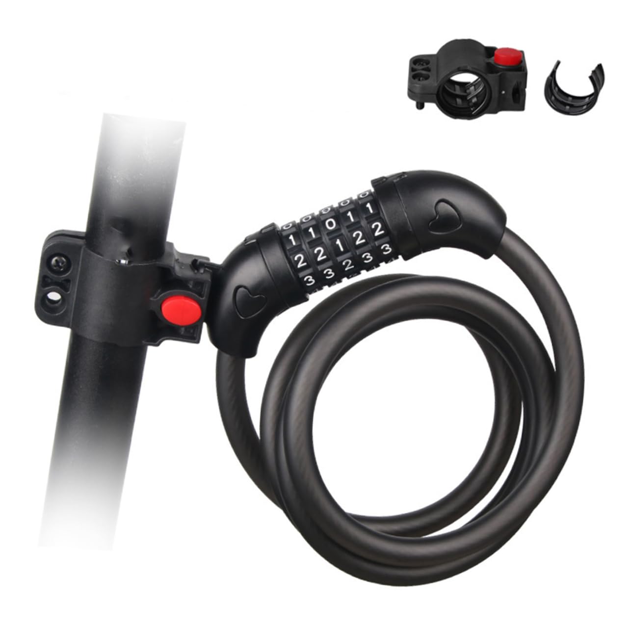 Milisten Cable Combination Lock for Bicycles Heavy Duty Theft Bike Lock Keyless Coded Security Lock for Mountain Bikes Motorcycles and Scooters Black