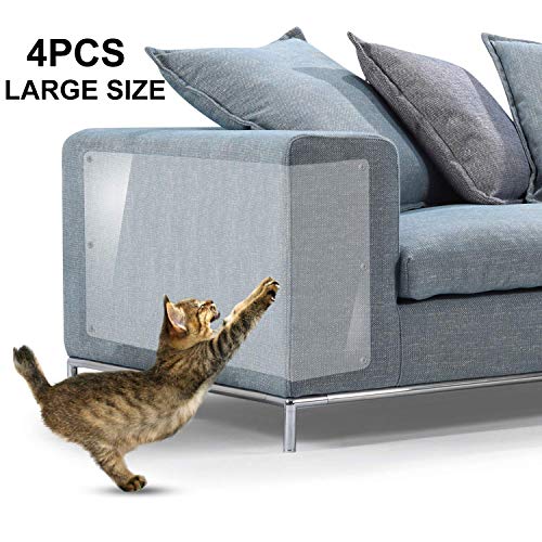 iPawde Protectores antiarañazos para Muebles, 4 Paquetes de Protectores de Vinilo Flexible Premium para Proteger Tus Muebles tapizados, Almohadilla disuasoria para arañazos de Gatos