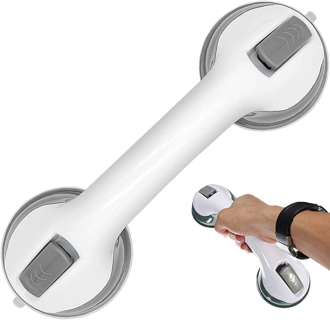 UCRAVO Helping Handle Bathroom Suction Grab Bar Rail for Safety – Hand Rail Support Bar Grip Bath Shower Bathtub Handle Mobility Balance Safety Aid Fitting for Tub, Handicap, Elderly, Injury, Kid