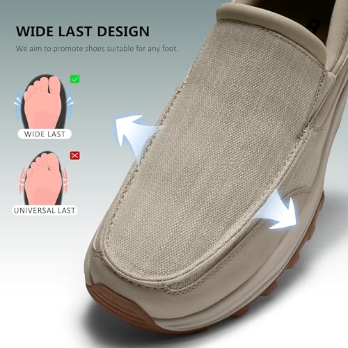 Image of Coostar Slip On Shoes for Men Orthopedic Walking Loafers with Arch Support Canvas Shoe Casual