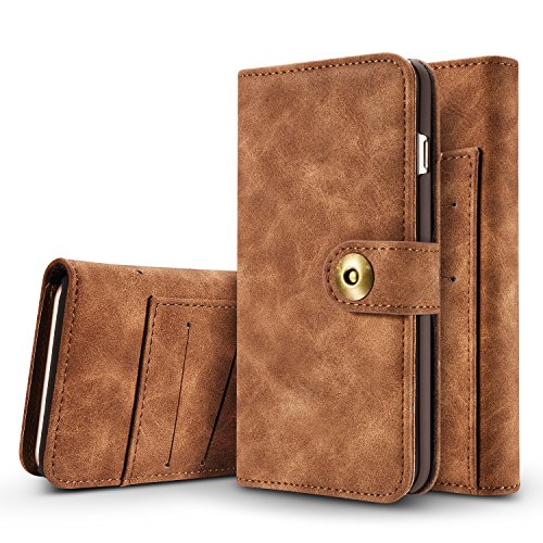 WiTa-Store Phone Case para Apple iPhone 7 Plus 5.5 Pulgadas Funda Cartera con Tarjetero y extraíble magnético Funda Carcasa