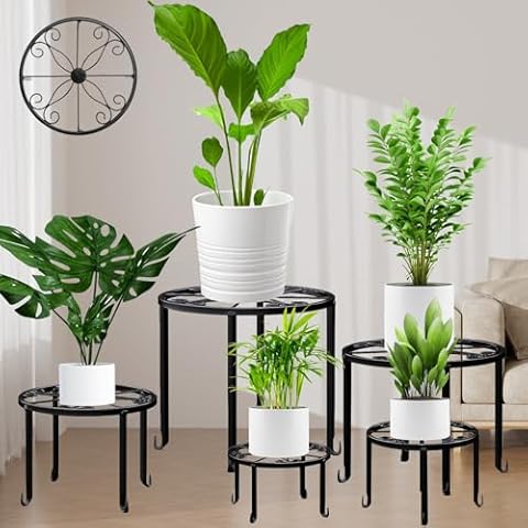 5 Pack Metal Plant Stand for Indoor/Outdoor Plants Cover