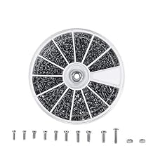 600pcs 12 Kinds of Screws Bolt Nuts Assortment Kit Stainless Steel Full Thread Machine Screws for Watches Glassess M1 M1.2 M1.4 M1.6