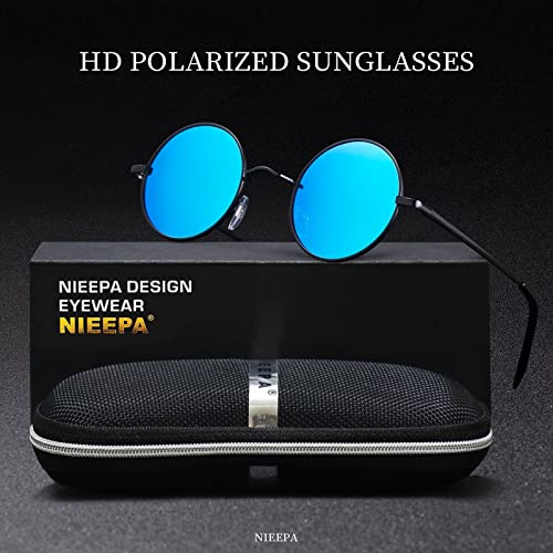NIEEPA Vintage Small Round Polarized Hippie Sunglasses for Men Women Circle Sun Glasses NP10022