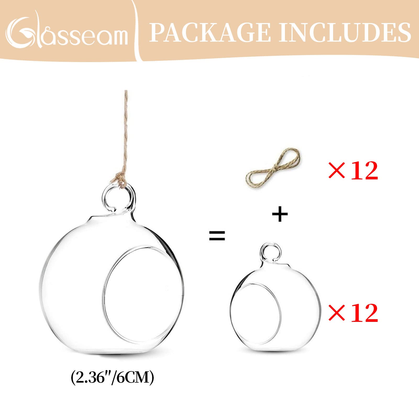 12 Pièces Mini Globes En Verre Porte-Bougie Suspendus - Terrarium Décoratif 6cm Pour Mariage Et Maison
