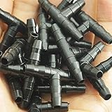 Quantité : 50 pièces. Té barbelé 6,35 cm, 50 par sac, version originale, conversion/Connection d\'irrigation goutte à goutte pour tuyau d\'égouttement 6,35 mm Système d\'irrigation micro goutte à goutte en T tuyau d\'arrosage