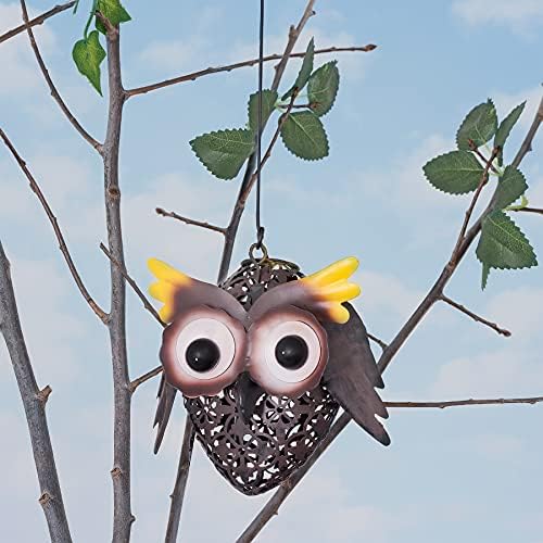 GloBrite Solar Outdoor Lights | Metal Owl Vintage Led Lamp | Waterproof Garden Ornaments | Solar Lights for Yard Lawn Patio Courtyard and Gift for Christmas | Perfect Garden Ornaments Outdoor