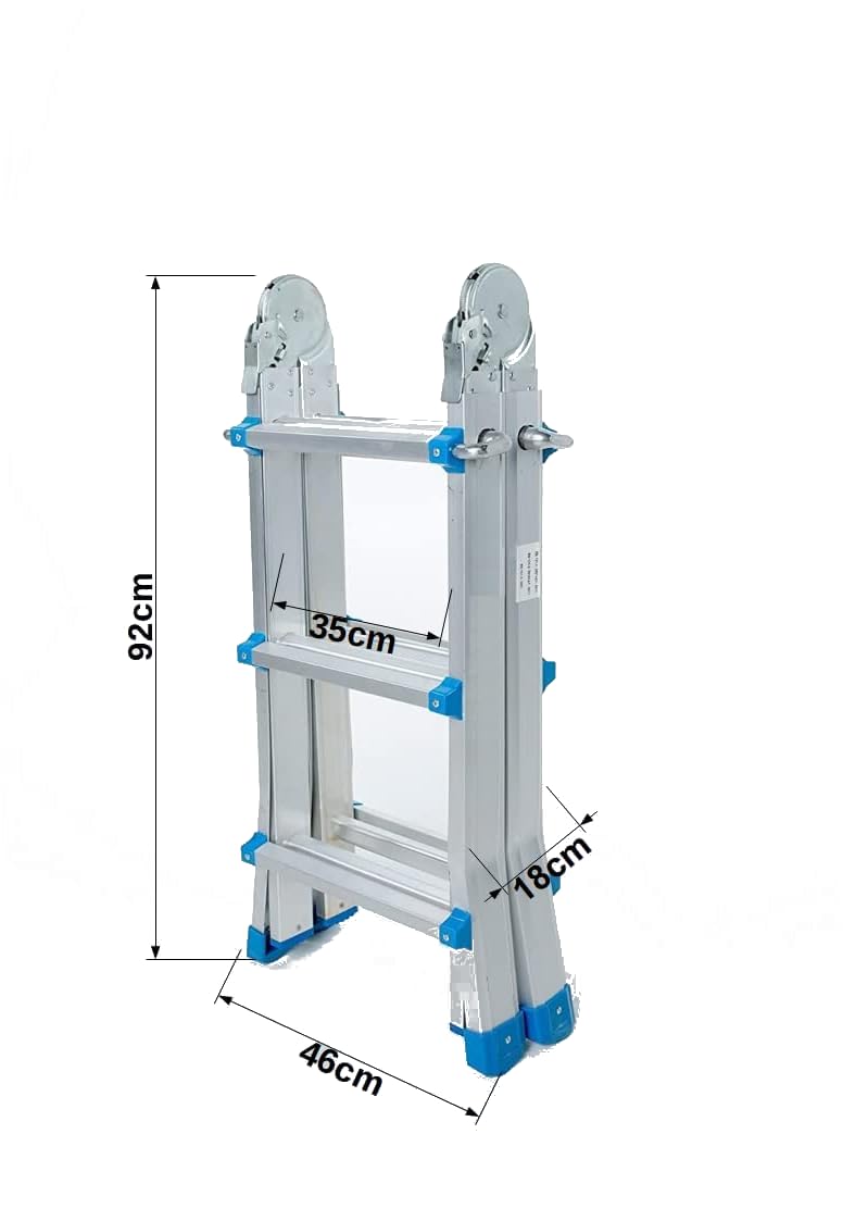 TREPPE Escalera Articulada Plegable Telescópica Multifunción Aluminio 4x3 Escalones 2,86m