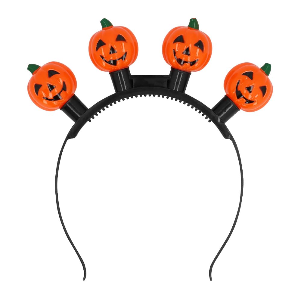 Boland 72328 LED Diadem Pumpkin with Battery, Headband for Costumes, Halloween and Carnival, Skull