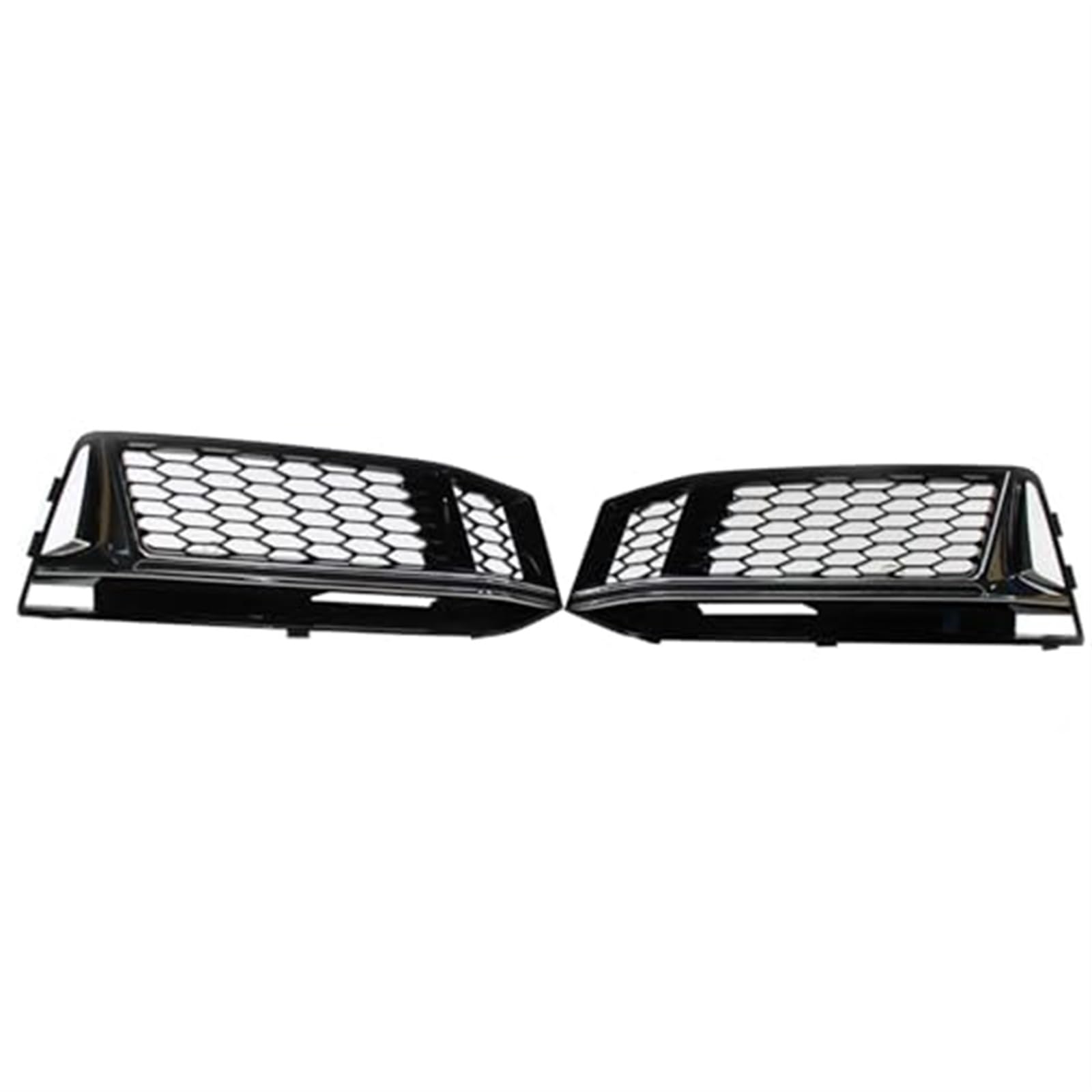 Dla A4L Sports Edition S4 2016-2018 2 szt. Plaster miodu perforowana przednia rama światła przeciwmgielnego Auto Modified Parts 8W0807681K 8W080768 Listwa przeciwmgielna(BLACK With plating)