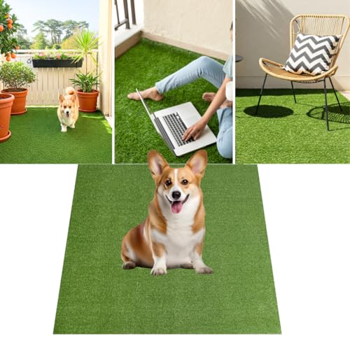 TAPISO Natural Césped Artificial Altura de 6mm Hierba Sintética Jardín Terraza Balcón Piscina Alfombra Exterior Color Verde Resistente Césped por Metros Césped a Metros 133 x 350 cm