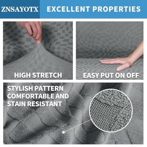Image of 2026 Sofa Recliner Cover 8-Piece (69 inch-91 inch) Super Soft Recliner Couch Covers with Big Pocket & Anti Slip Ties Stay in Place, Stretch Lazy Boy Reclining Couch Sofa Slipcover Durable Washable, Light Grey