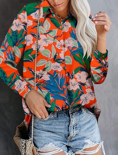 Image of Magritta Long Sleeve Shirts for Women Fashion Button Down Blouse Tops