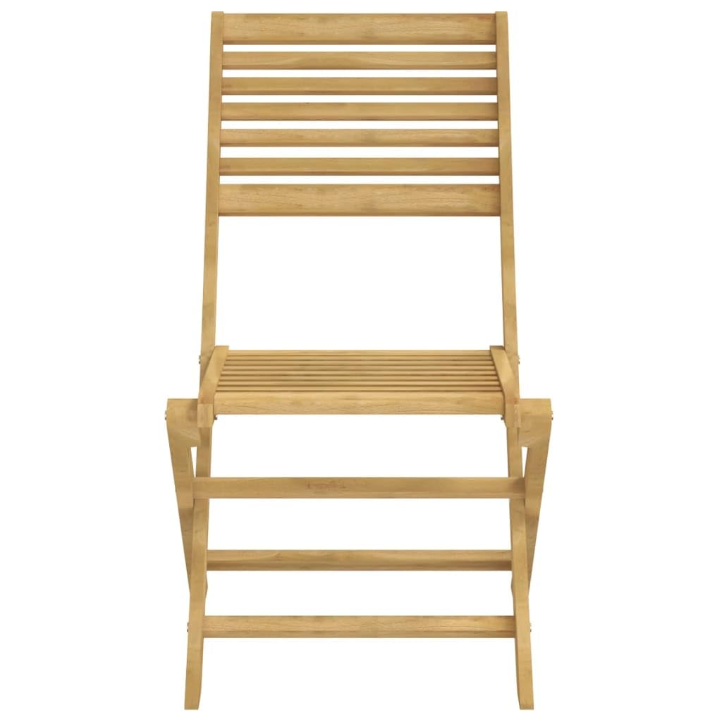 Conjunto de comedor de jardín de acacia, 110 x 55 x 75 cm, plegable, combinación de mesa y silla, muebles de terraza robustos para balcón, jardín, salón al aire libre
