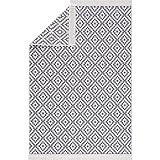 BOHO HOME Teppich Läufer Flur - Teppiche für Wohnzimmer, küchenteppich, Schlafzimmer, Kinderzimmer, Badezimmer, Waschbar - Boho Deko - Grau-weiß , Größe: 80 x 150 cm