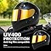 VCOROS Motorcycle Helmet Visor Replacement Helmet Shield for TORC T15 T15B (Chrome Golden)