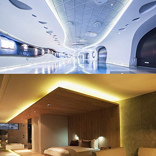 Image of SUYOOULIN LED Strip Lights, 16.4ft Dimmable DC 12V SMD 2835 Double Rows 2400 LEDs 52000LM Super Bright LED Ribbon Strip, Non-Waterproof IP21 for Home Party Decoration (Warm White 3500K)