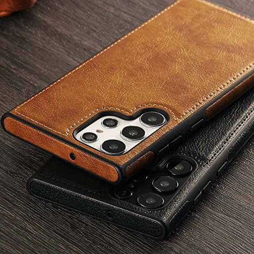 Coque Samsung S22 Ultra cuir marron contre rayures et chutes