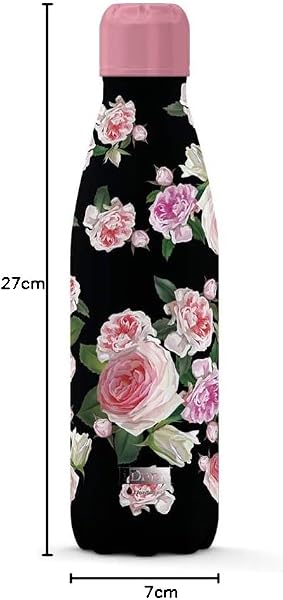 IDRINK Botella Térmica Doble Pared 350/500/750/1.000 ML, Decorada (500 ML, Roses) - 4