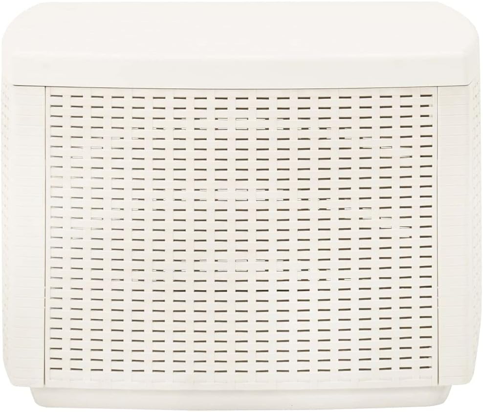 Patio Table,Porch Side Table,Balcony Desk,Outdoor Dining Table,Outside Tables for Yard,for Patio, Garden and Deck, White 20.9"x20.9"x15.7" Plastic