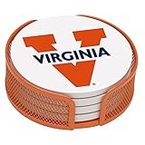 Thirstystone VUVA-HA25 Stoneware Drink Coaster Set with Holder, University of Virginia