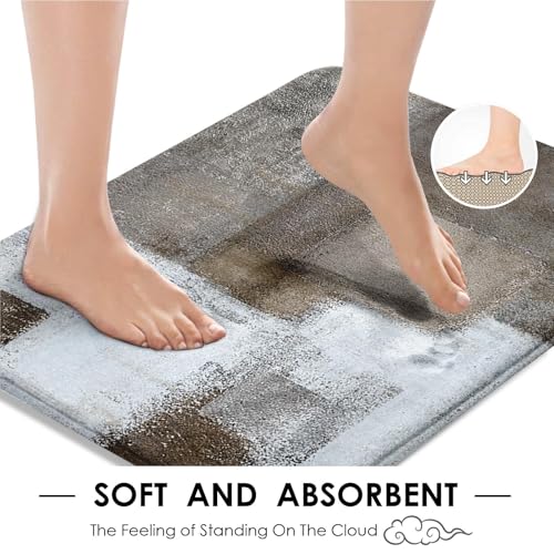 Rideau de douche marron et tapis antidérapant pour protéger votre sol
